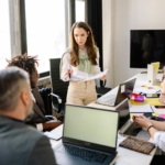 Female leading a discussion